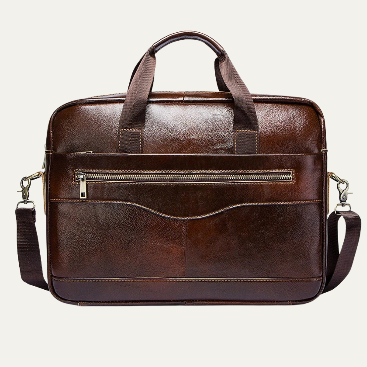 Men’s Business Shoulder Leather Bag – Dark Brown