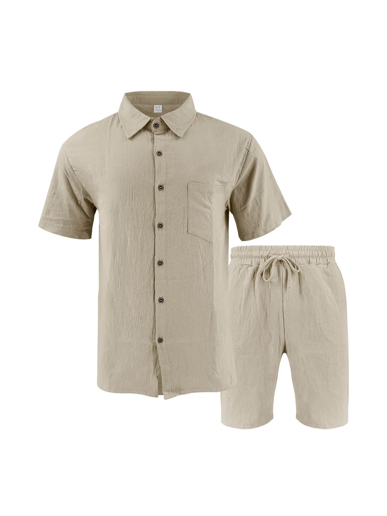 Men’s Linen Shirt and Shorts Set – Trendy Summer Beach Outfit