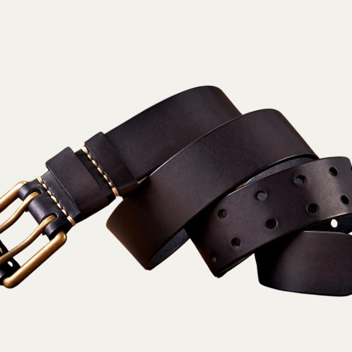 The Lancaster Belt – Double-Pin Vintage Leather Design