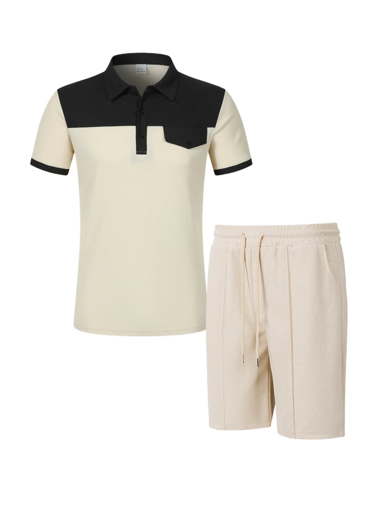 Men’s Polo Shirt and Shorts Set – Casual Two Tone Summer Outfit