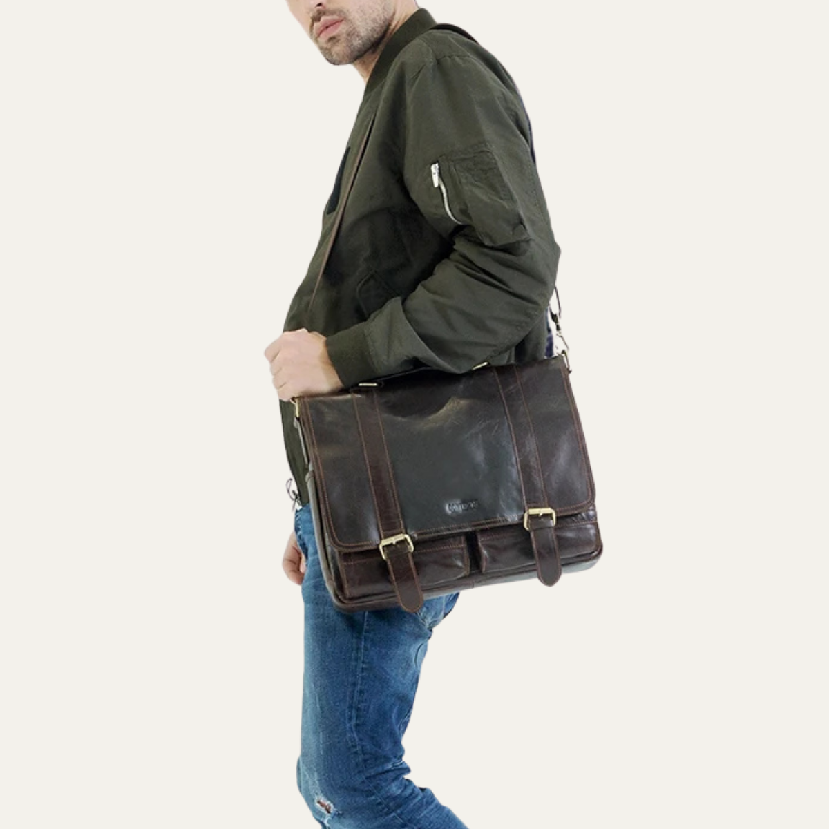 Men’s Vintage Business Messenger Leather Bag