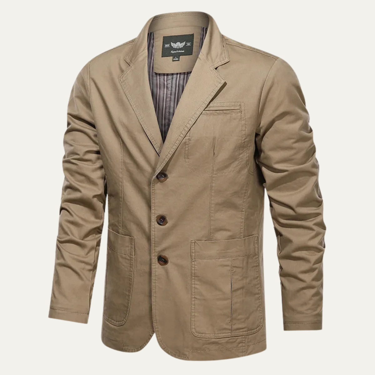 The San Gimignano Men's Khaki Light Weight Cotton Blazer Jacket