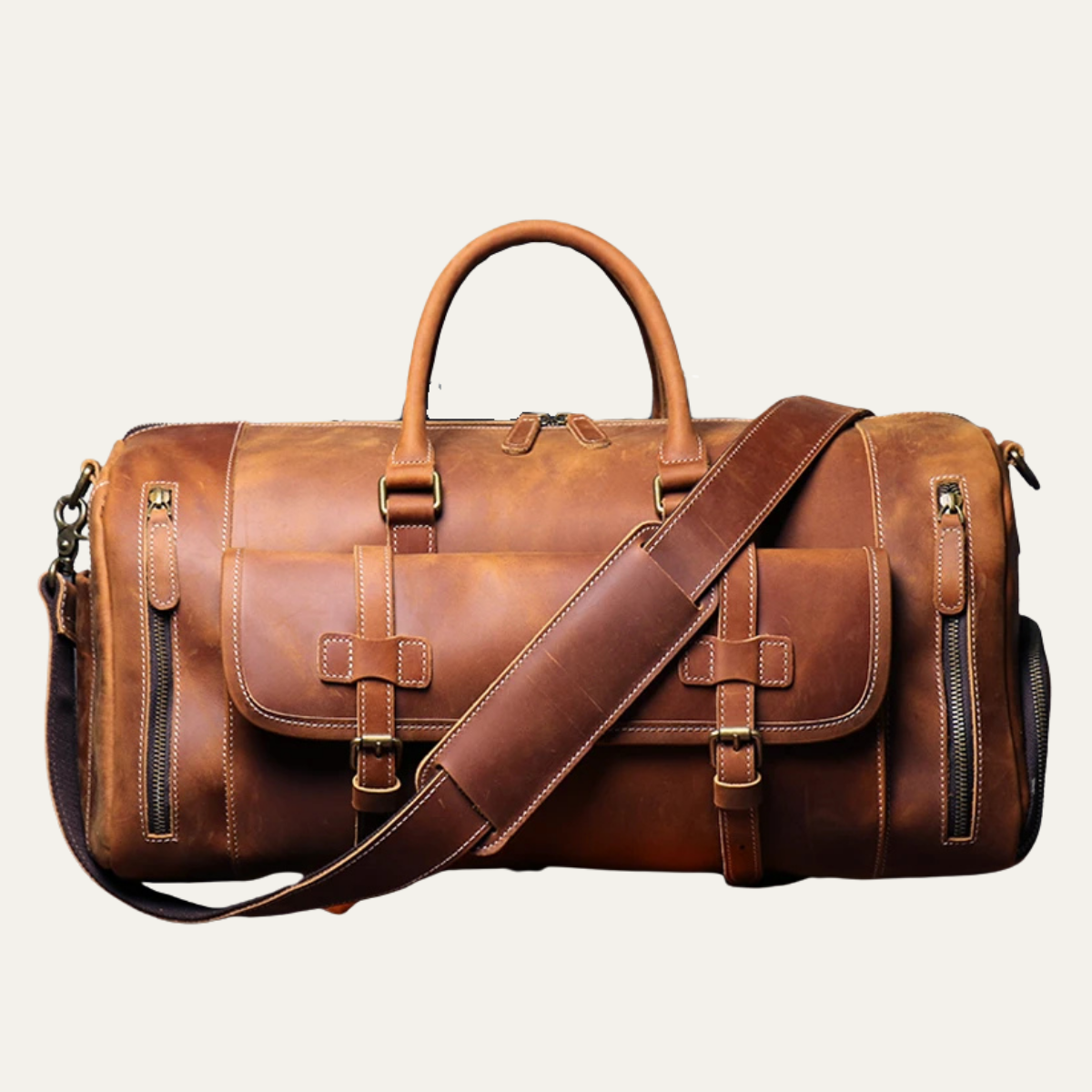 Men’s Weekend Carry On Genuine Leather Travel Duffle Bag