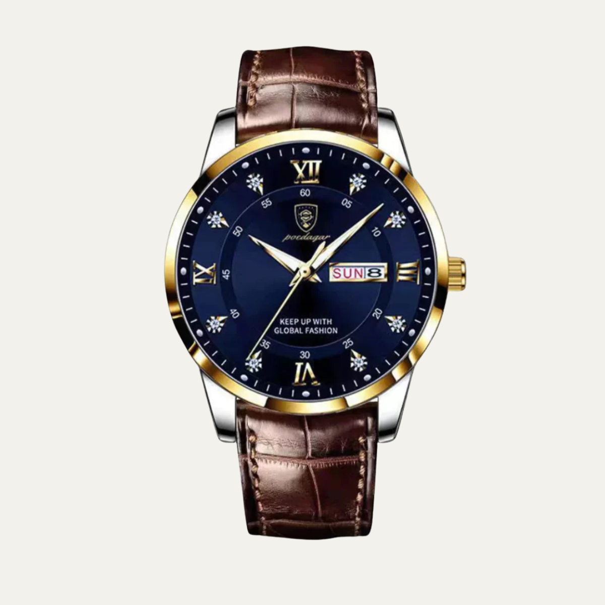 The Paris by Night Luxury Classic Men’s Watch – Premium Leather Strap