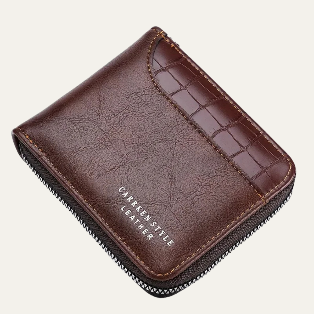 Men’s Leather Zip Wallet – RFID Card Holder with Coin Pocket