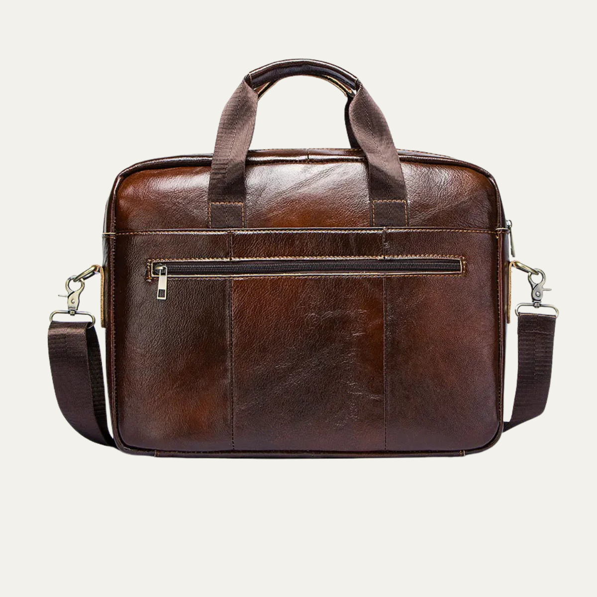 Men’s Business Shoulder Leather Bag – Dark Brown