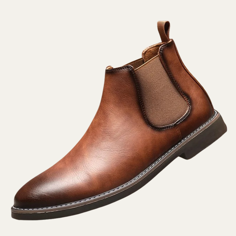 The Wrexham Men&#39;s Casual Leather Slip On Chelsea Boots