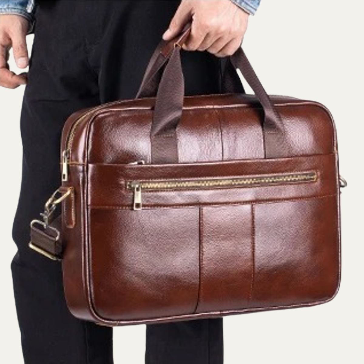 Men’s Business Office Leather Shoulder Bag
