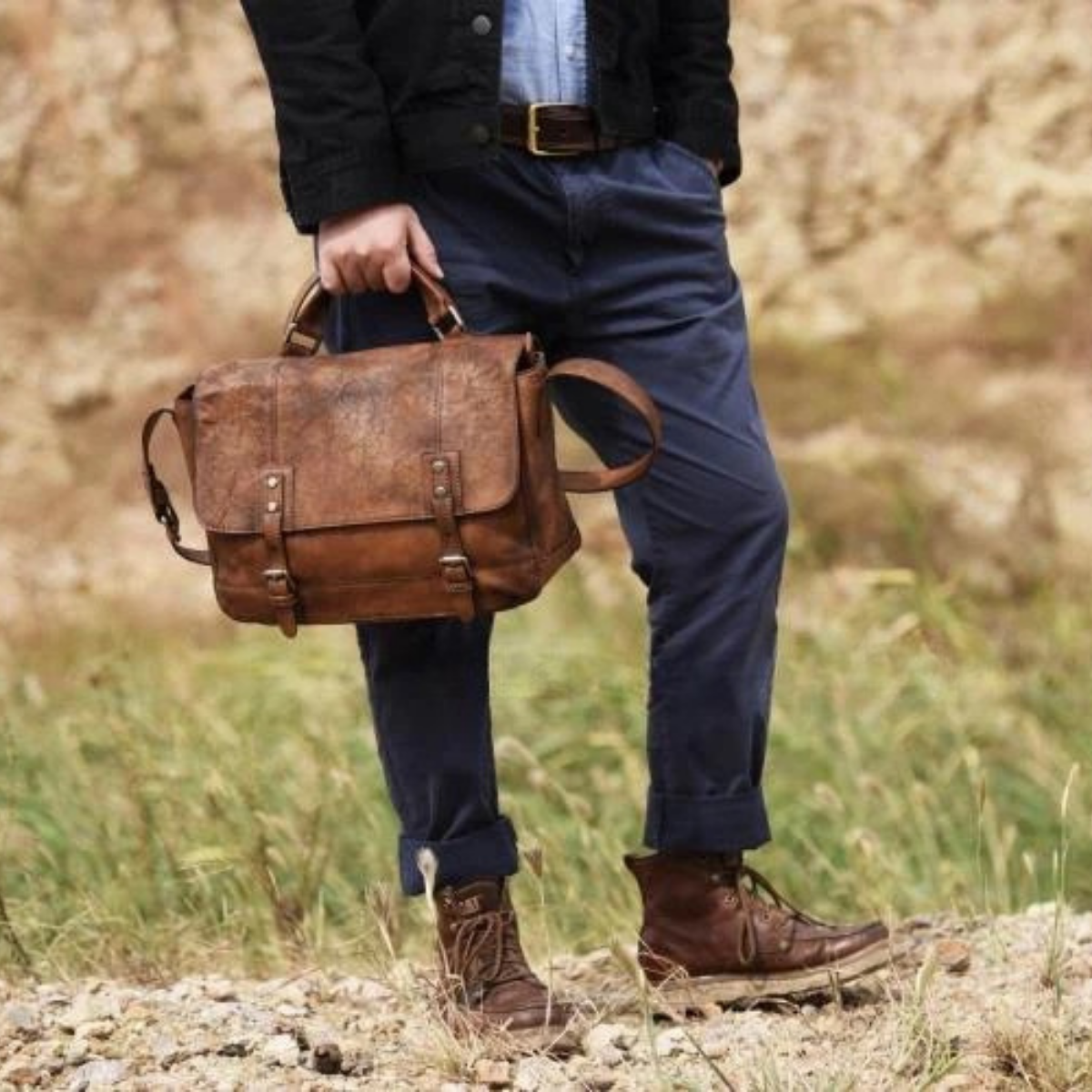 Men’s Vintage Crossbody Leather Shoulder Bag