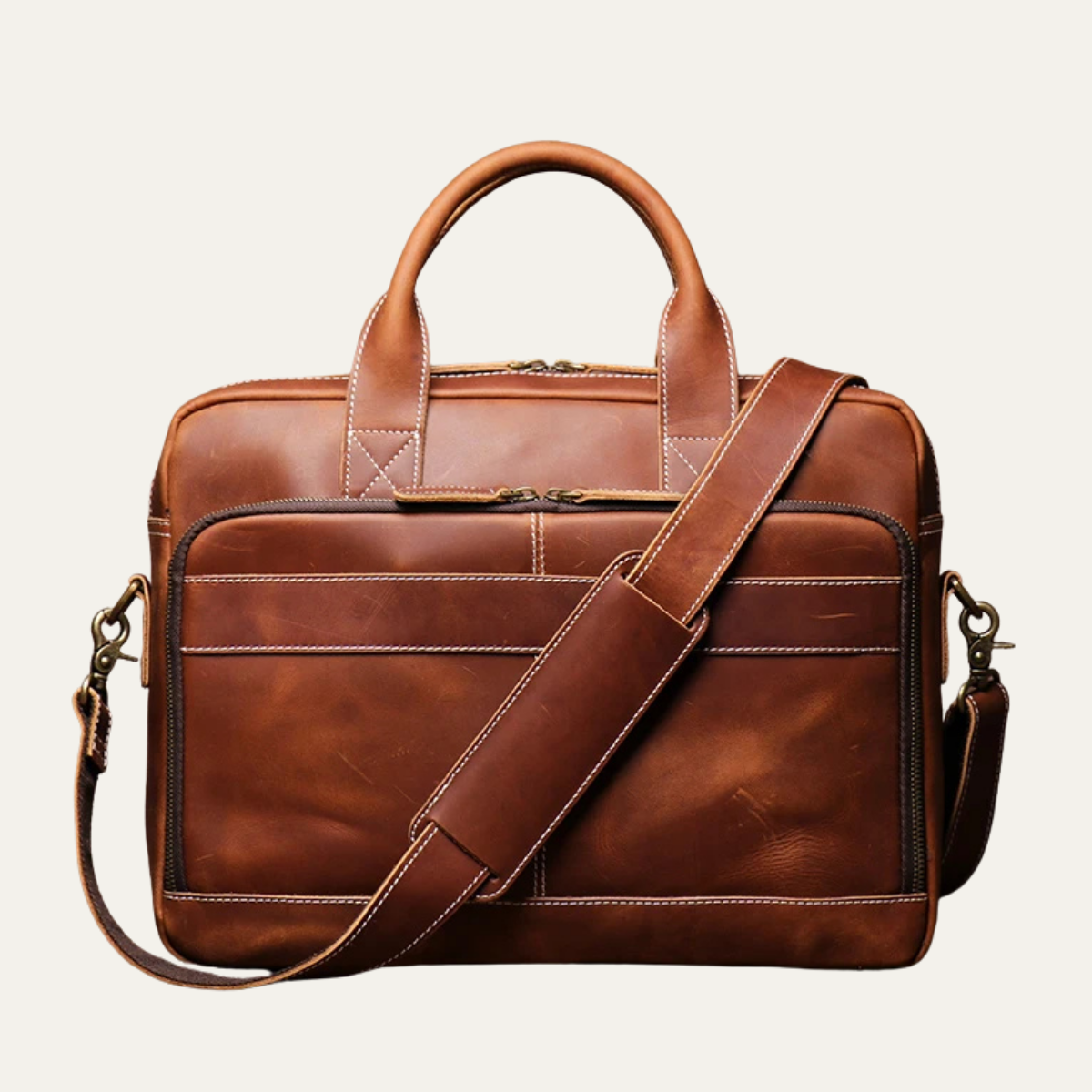 Men’s Vintage Business Leather Laptop Briefcase