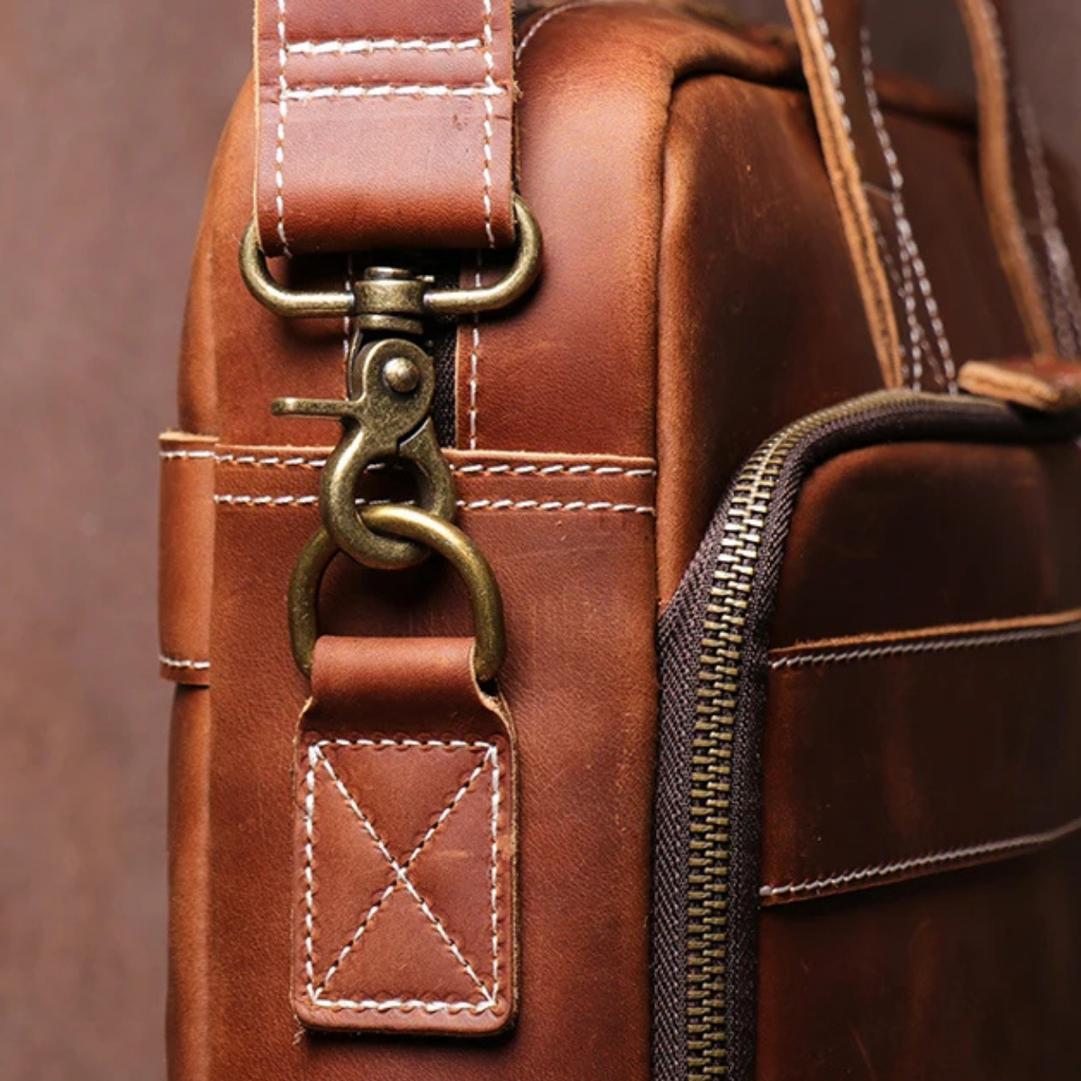Men’s Vintage Business Leather Laptop Briefcase