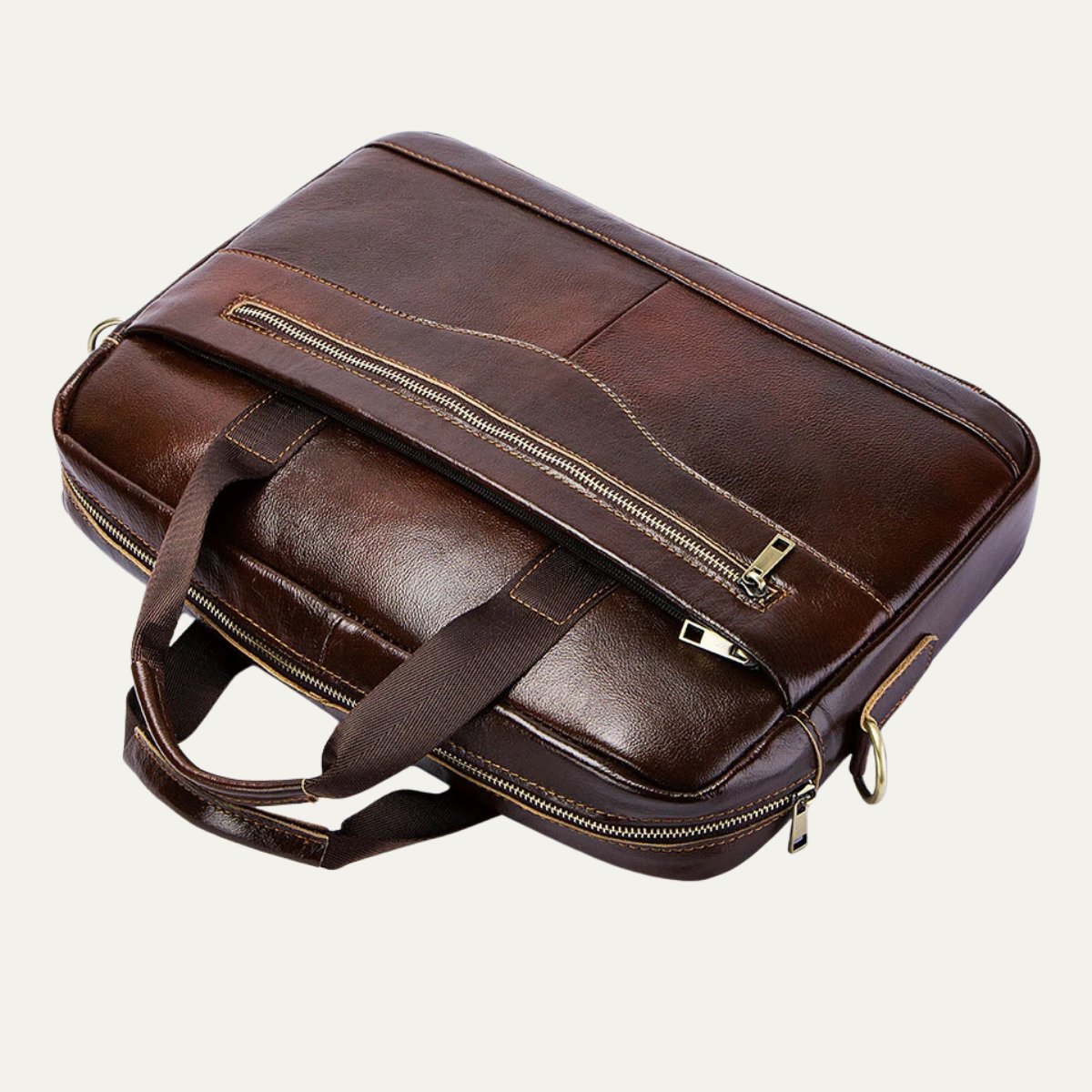 Men’s Business Shoulder Leather Bag – Dark Brown