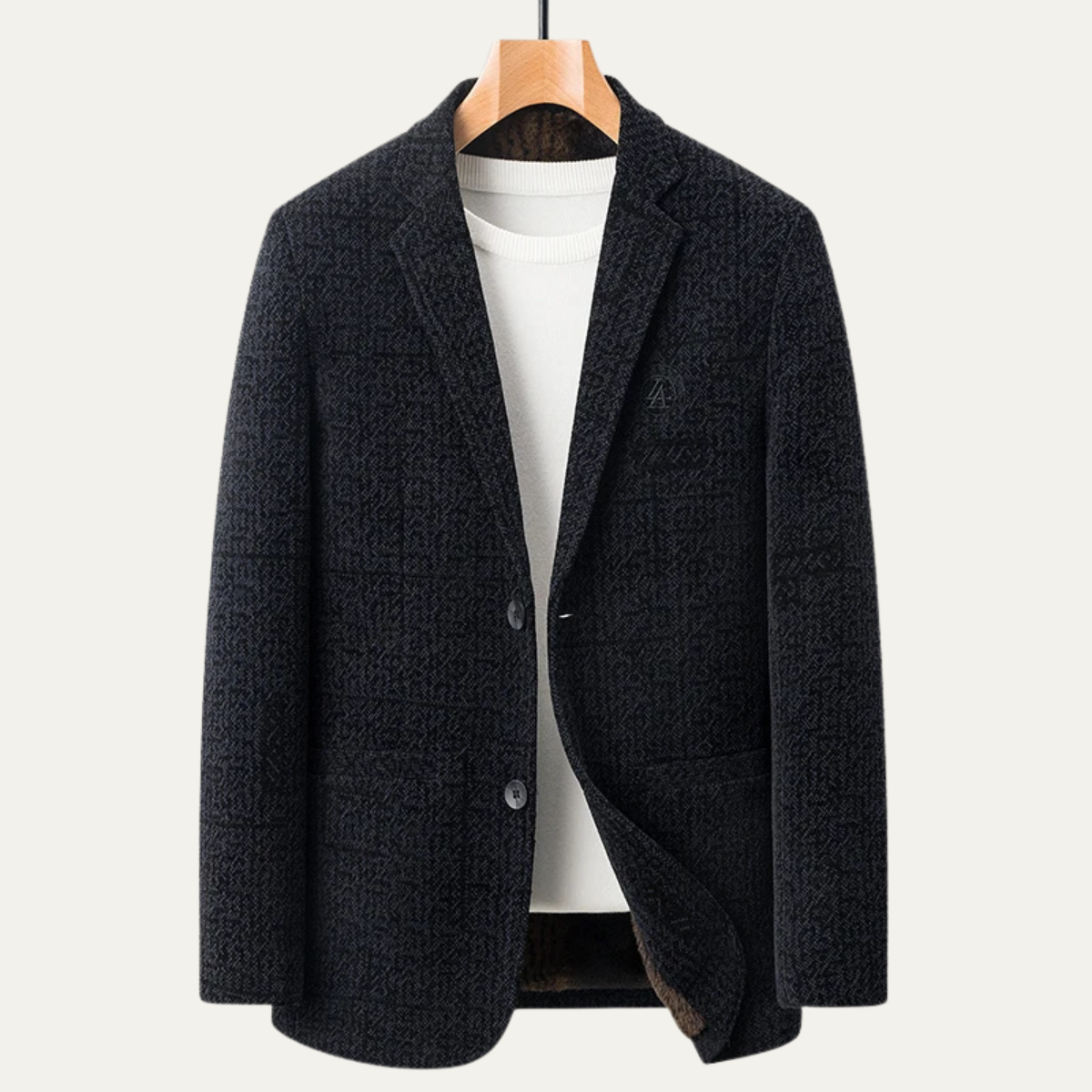 The Portwell Men’s Business Chenille Warm Fur Lined Blazer