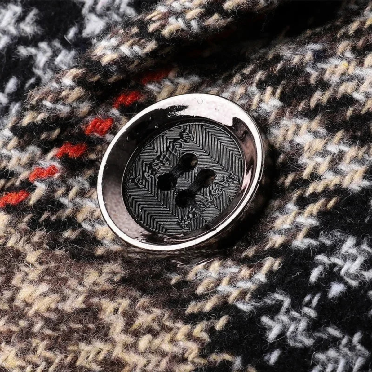 The Monopoli Men’s Slim Fit Check Plaid Tweed Blazer Suit