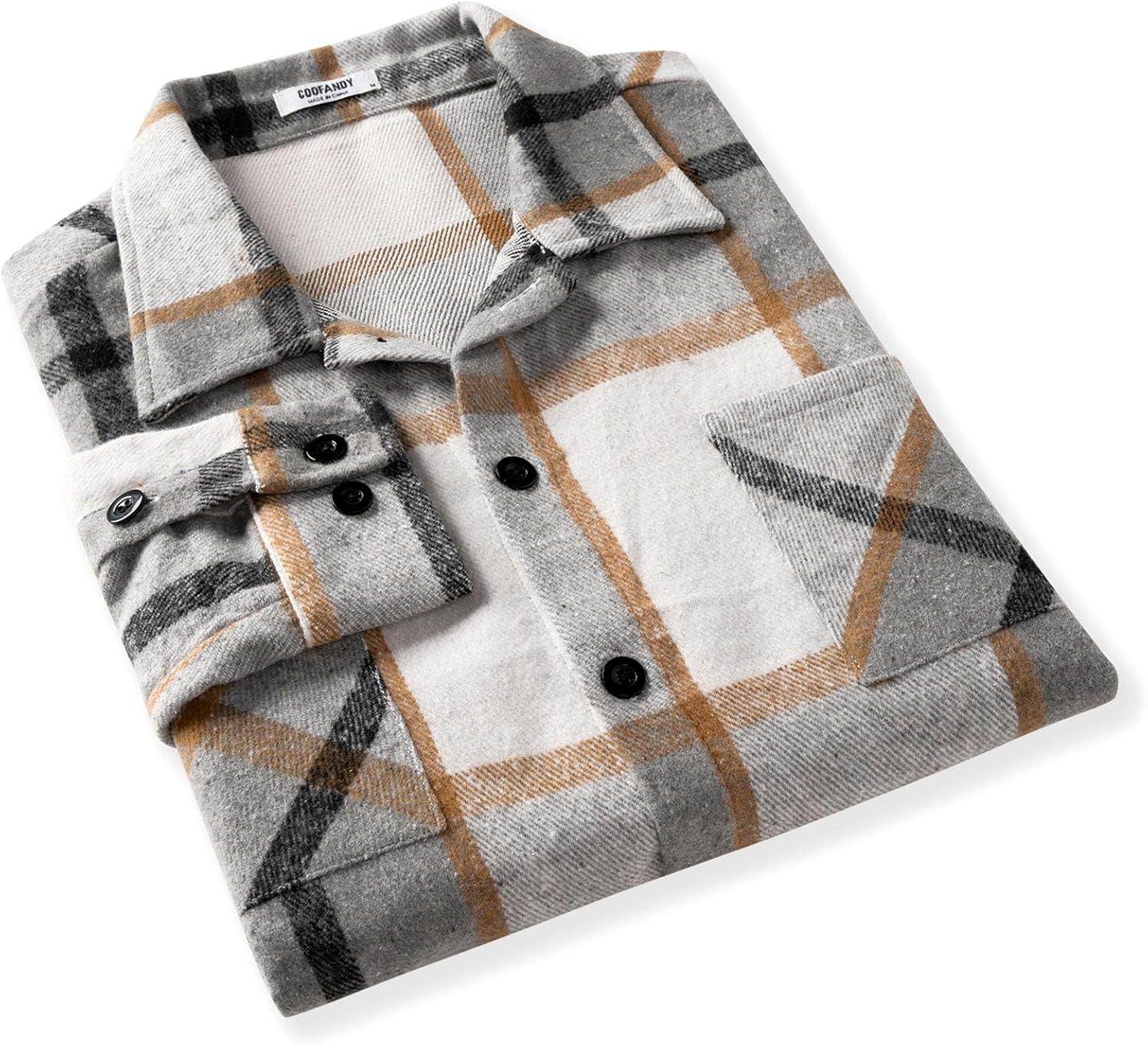 Men’s Plaid Button Up Shirt Jacket – Casual Long Sleeve Checked Overshirt