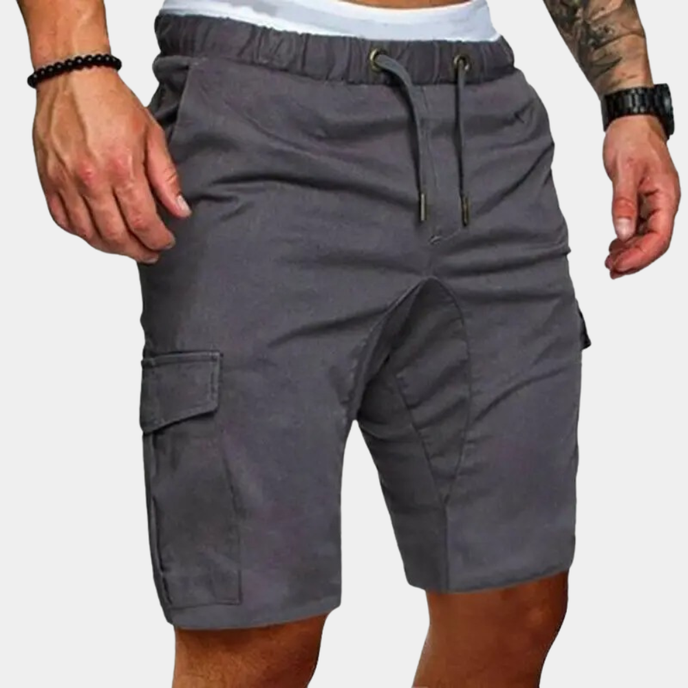 Adjustable Fit Knee-Length Cargo Shorts - Polyester Blend