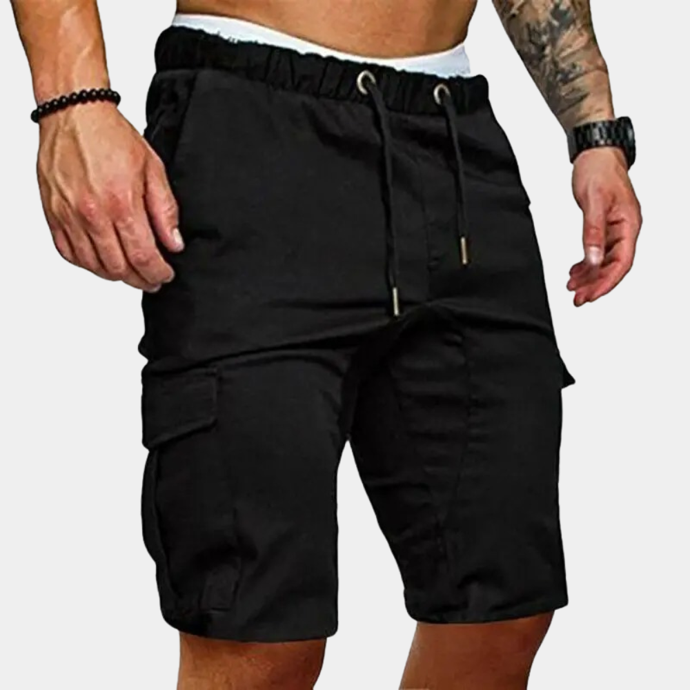 Adjustable Fit Knee-Length Cargo Shorts - Polyester Blend