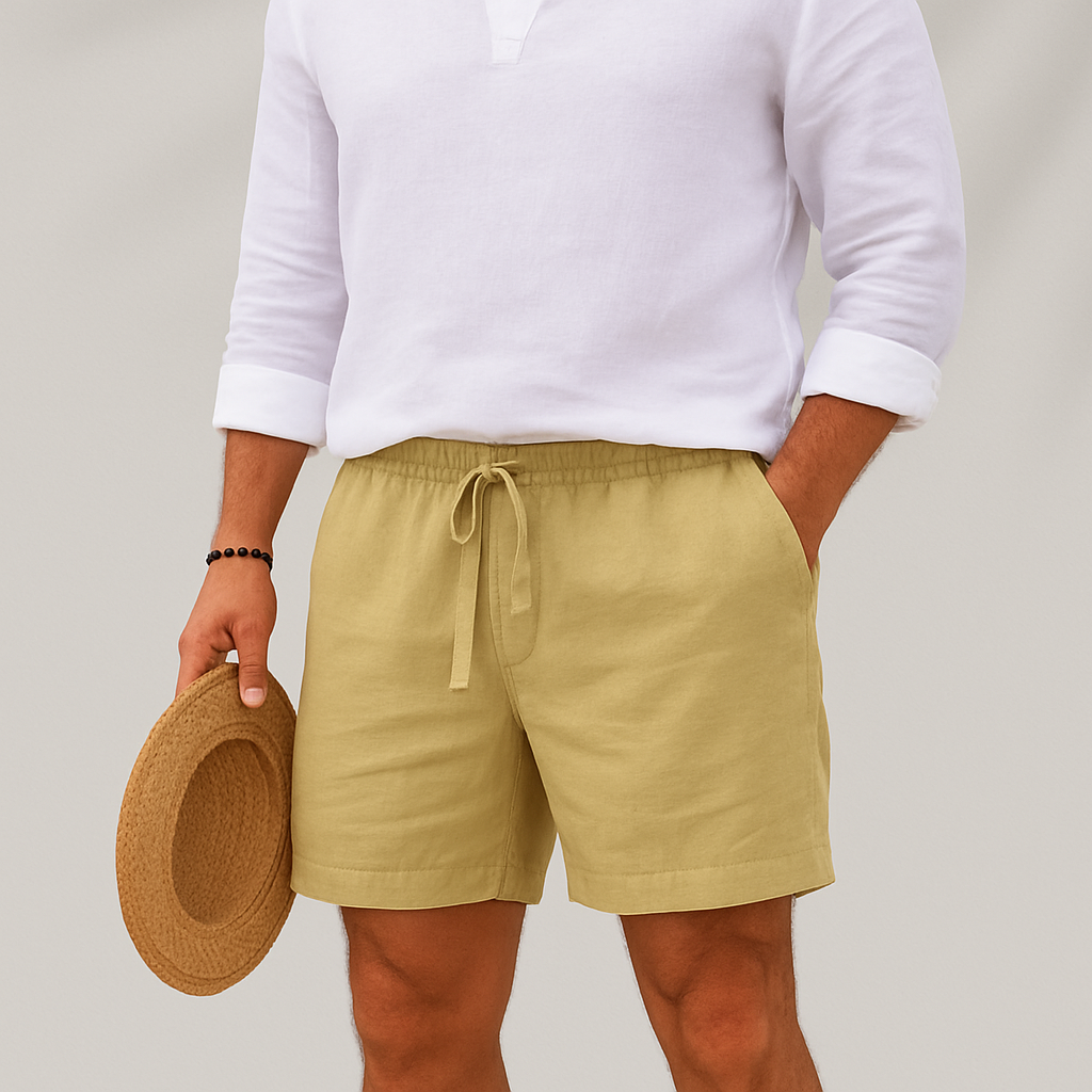 Men’s Lightweight Relaxed Fit Linen Summer Shorts-The British Gentlemen