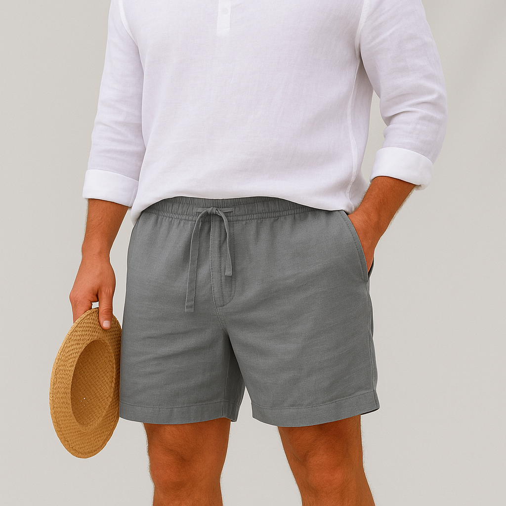 Men’s Lightweight Relaxed Fit Linen Summer Shorts-The British Gentlemen