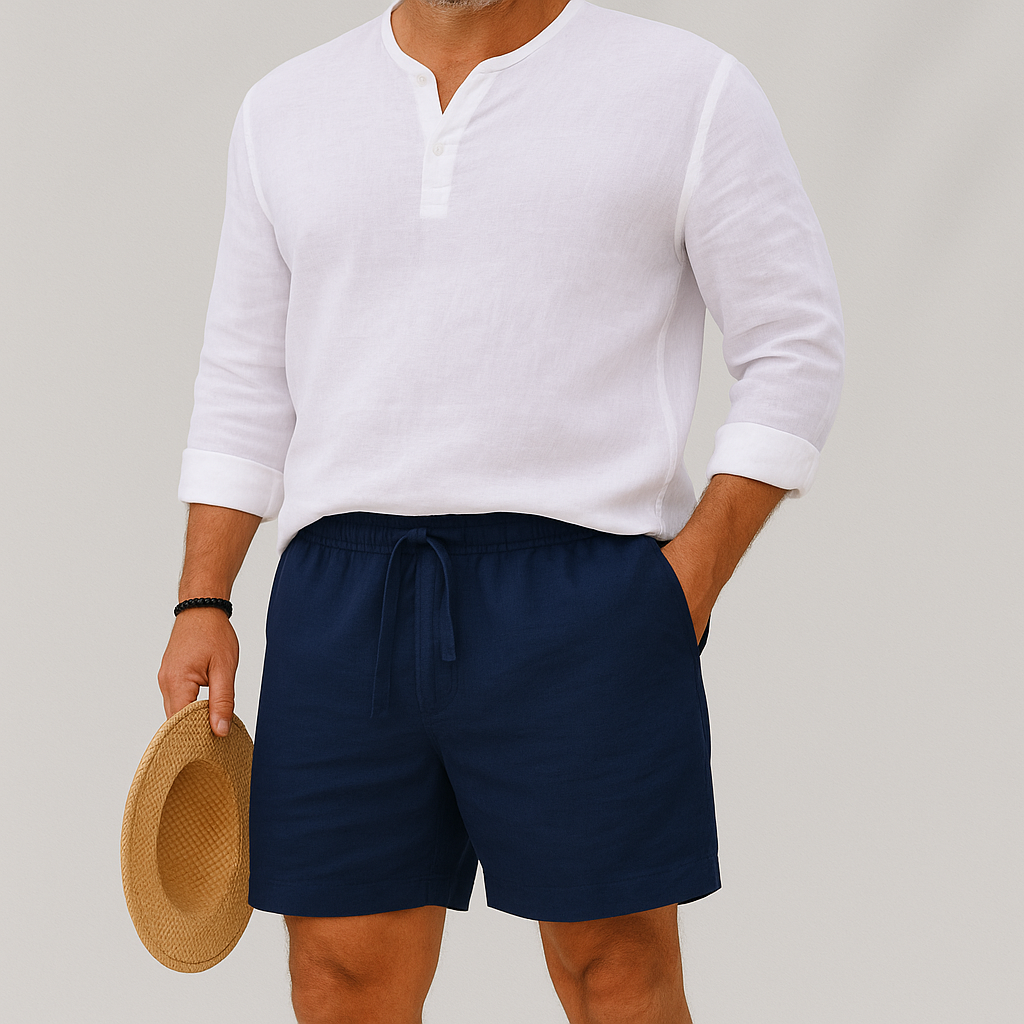 Men’s Lightweight Relaxed Fit Linen Summer Shorts-The British Gentlemen