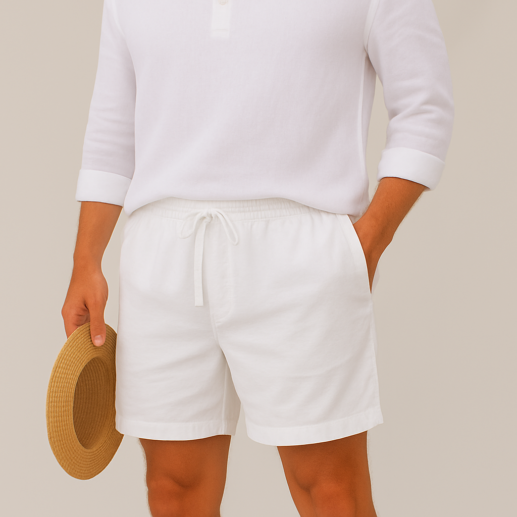 Men’s Lightweight Relaxed Fit Linen Summer Shorts-The British Gentlemen