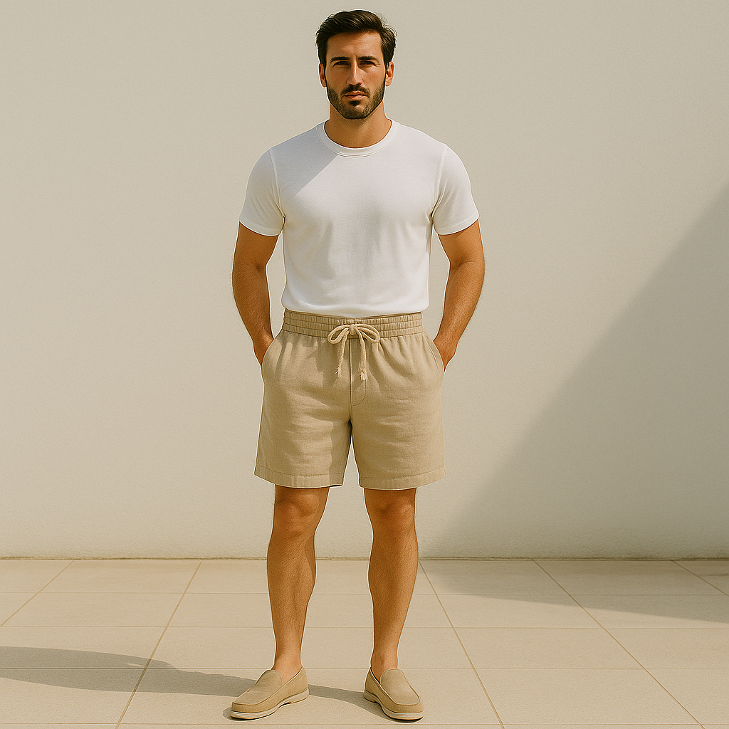 Men's Linen Shorts Summer Lightweight Tailored Fit-The British Gentlemen