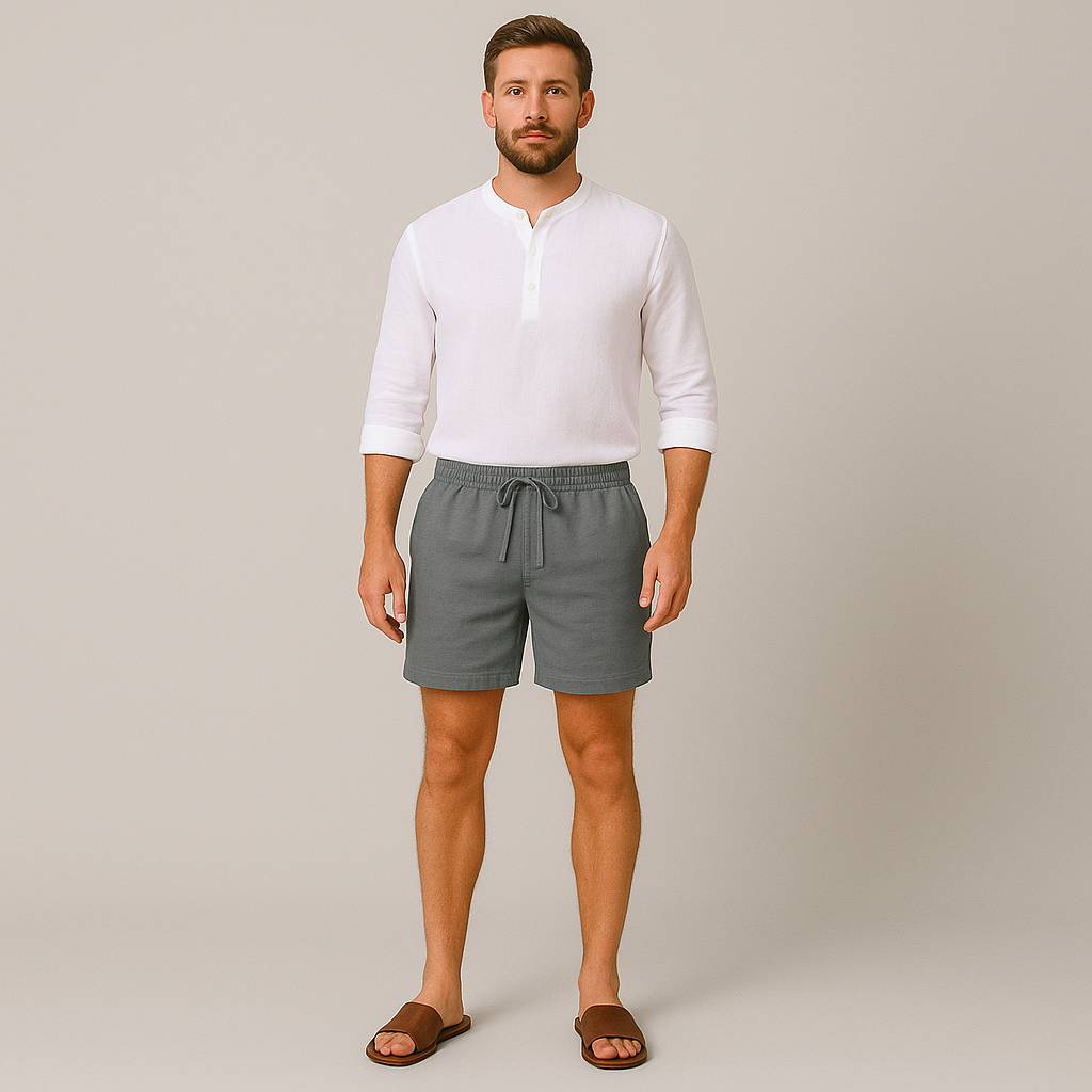Men’s Lightweight Relaxed Fit Linen Summer Shorts-The British Gentlemen