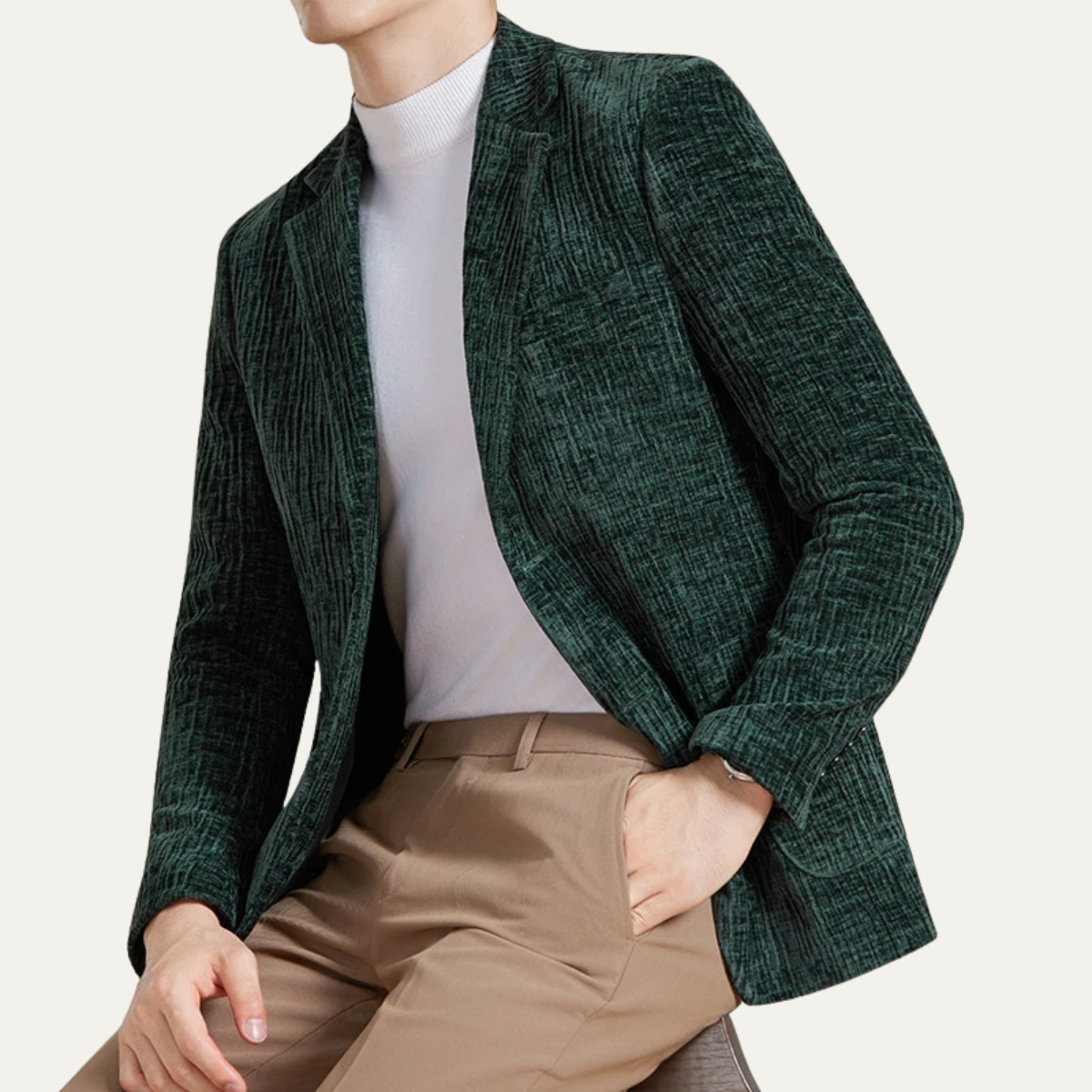 The Haddon Men’s Slim Fit Velvet Business Blazer Jacket