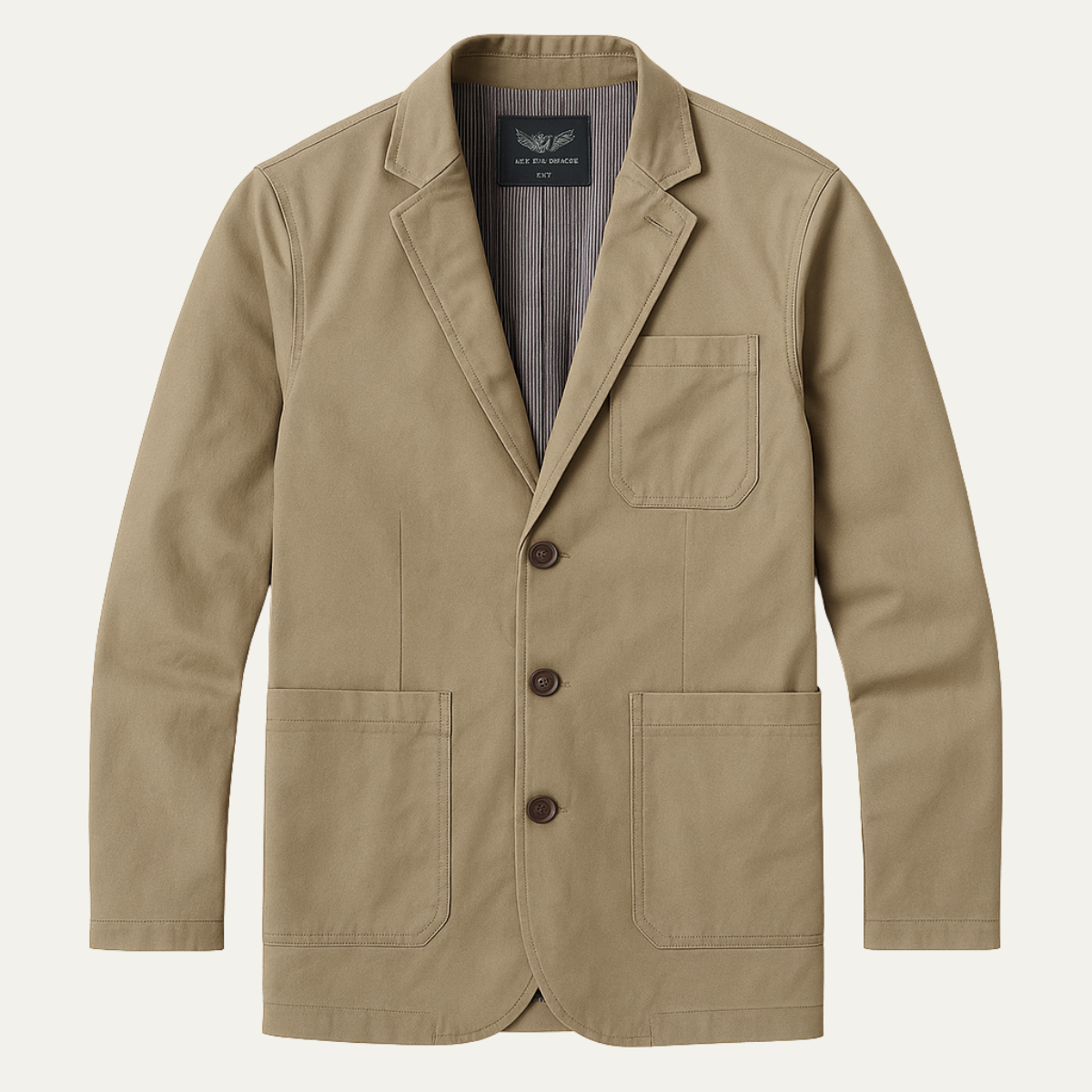 The San Gimignano Men&#39;s Khaki Light Weight Cotton Blazer Jacket