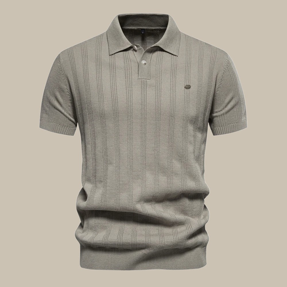 Classic Collar Polo Shirt - Smooth Knit with Breathable Fit