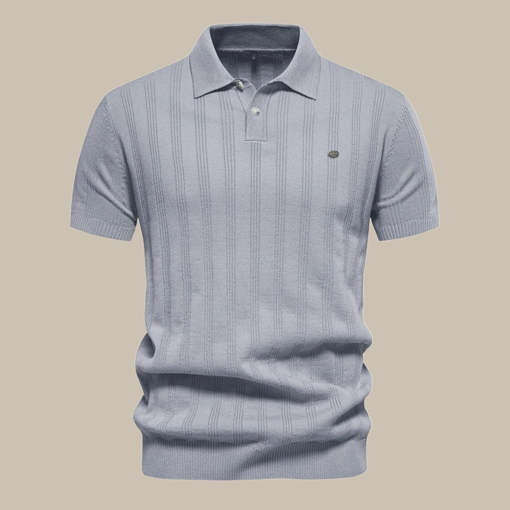 Classic Collar Polo Shirt - Smooth Knit with Breathable Fit