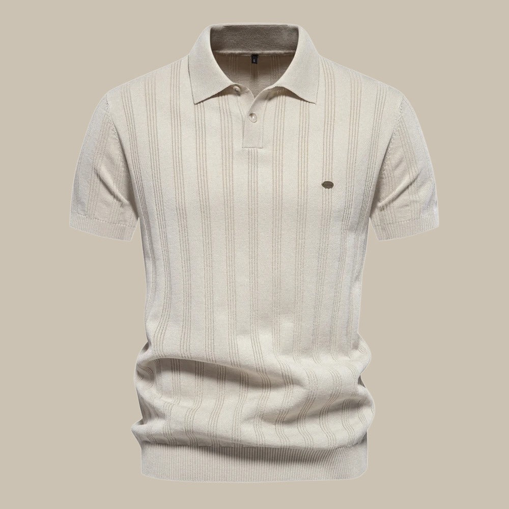 Classic Collar Polo Shirt - Smooth Knit with Breathable Fit