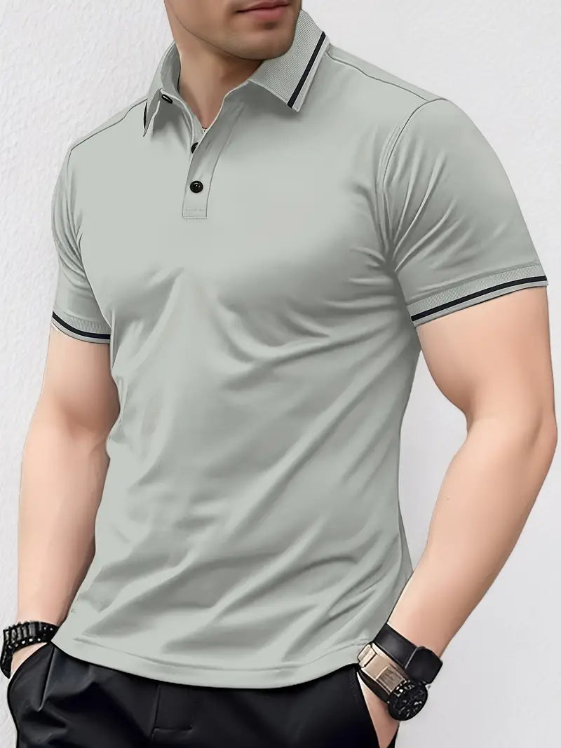 Men's Slim Fit Polo Shirt - Breathable Airflow Fabric