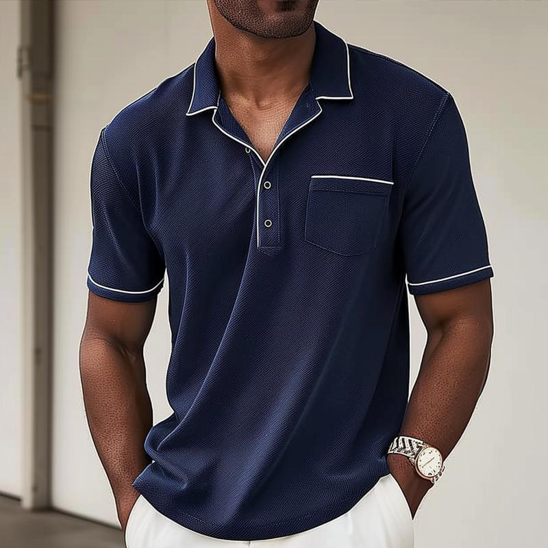 Colorblock Layered Polo Shirt - Polyester Blend