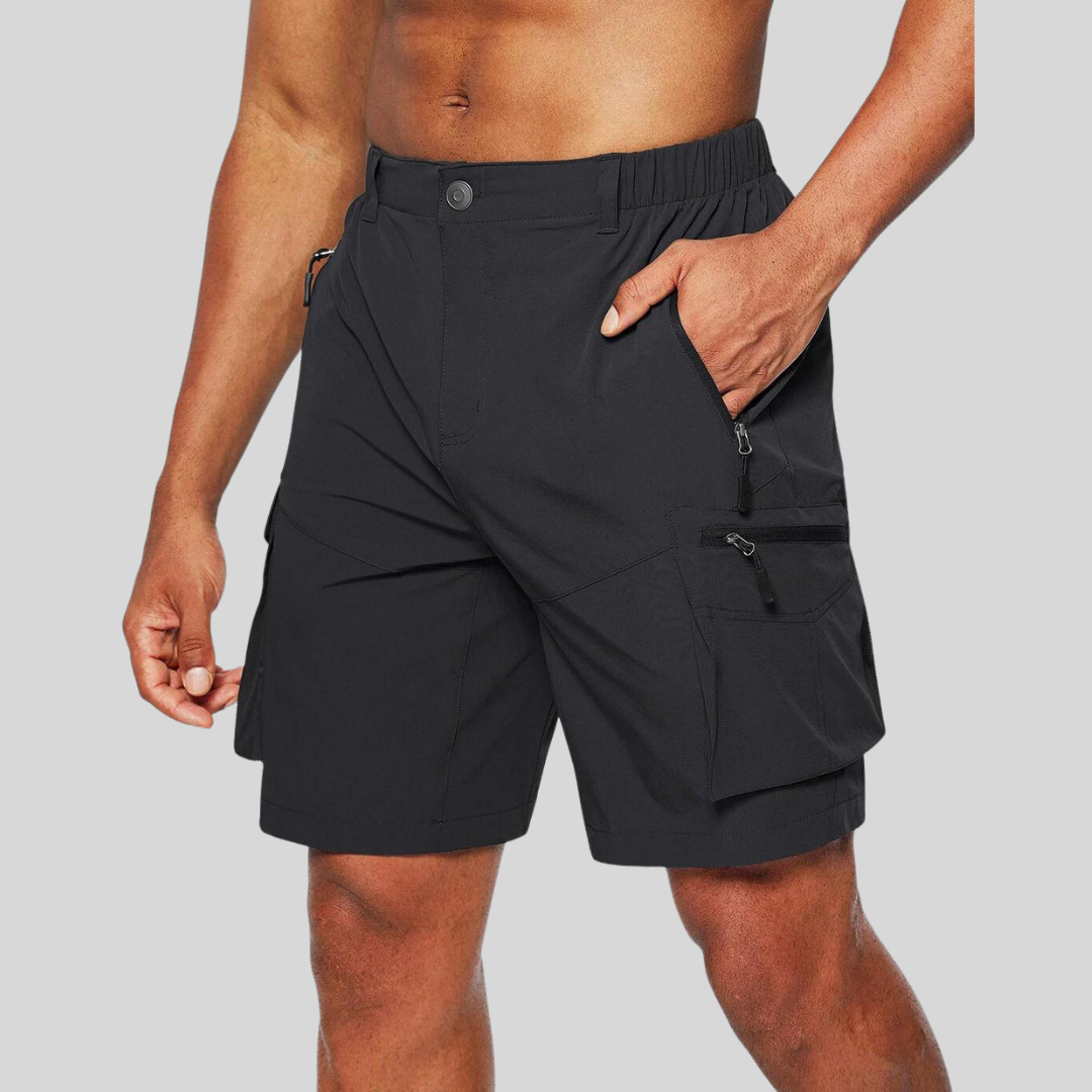 Multi-Pocket Polyester Blend Shorts for Secure Storage
