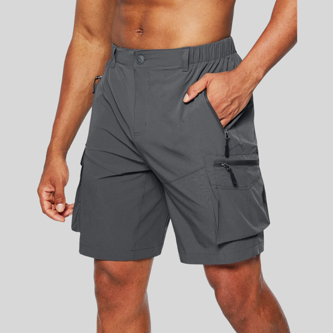Multi-Pocket Polyester Blend Shorts for Secure Storage