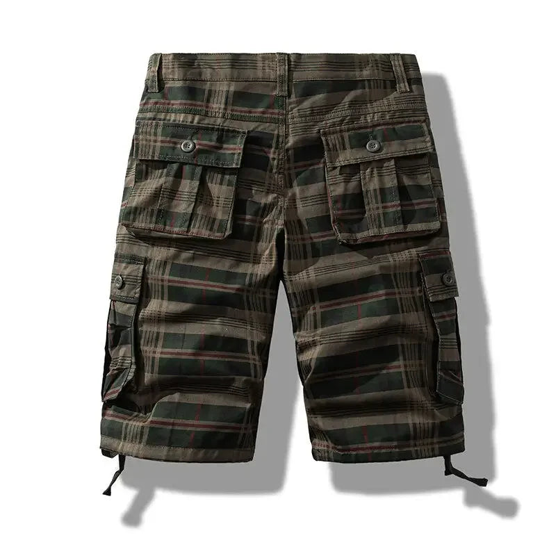 Men’s Casual Plaid Cargo Shorts