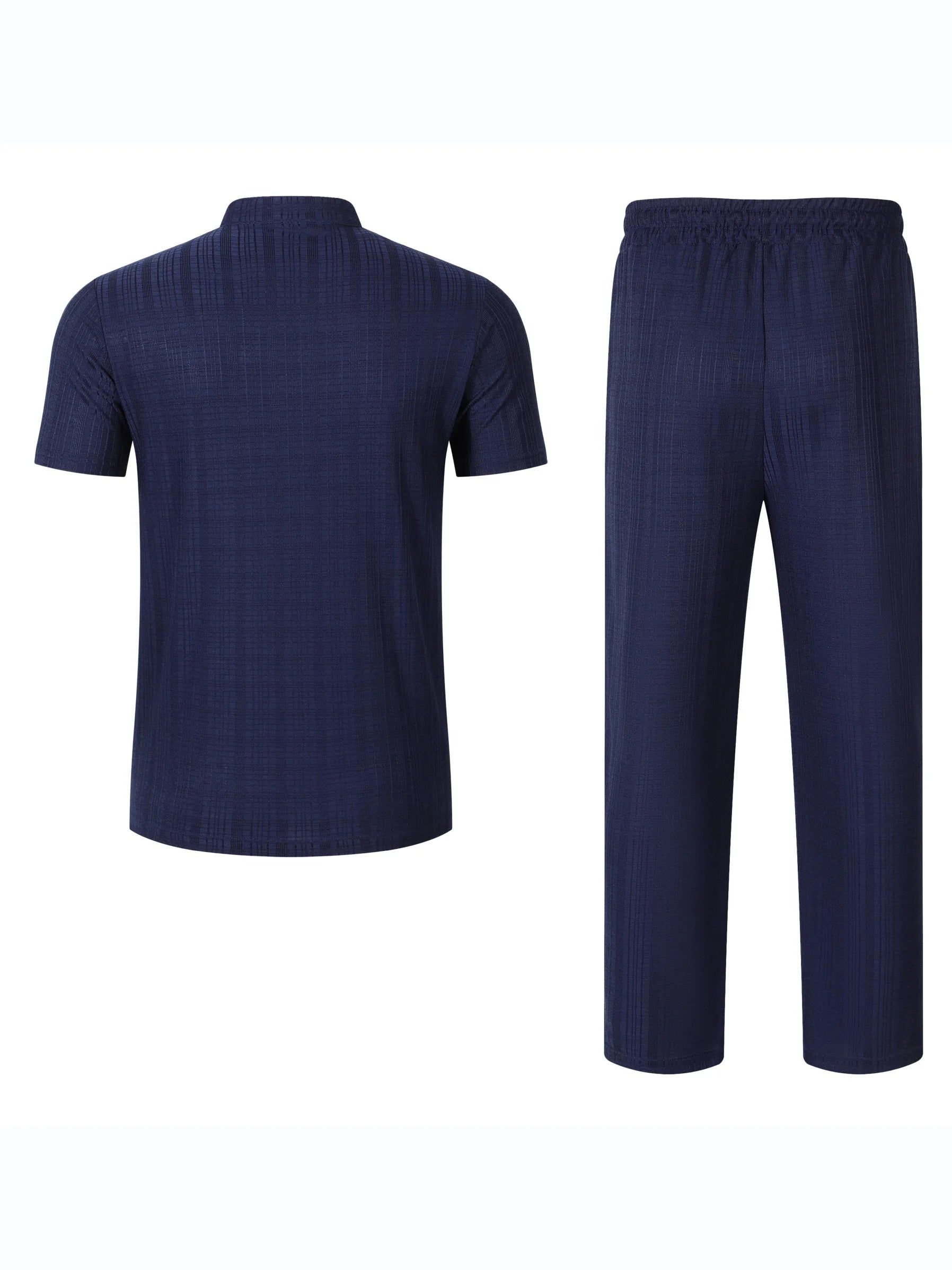 Men’s Beach Outfit Set – Short Sleeve Top and Relaxed Pants