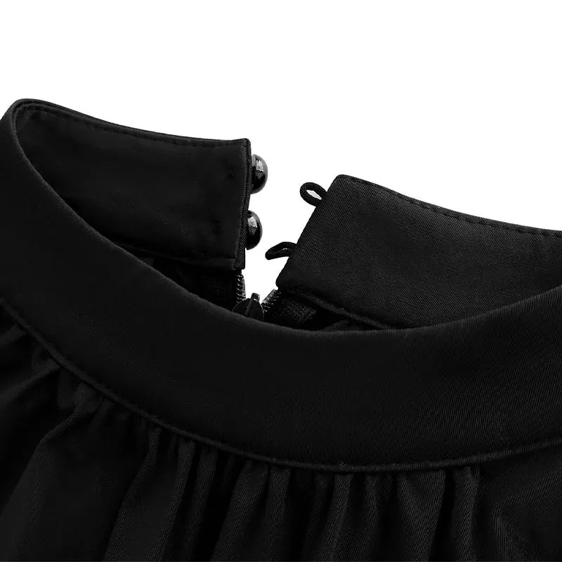 Elegant Black Sleeveless Jumpsuit – High Neck Wide Leg Evening Romper