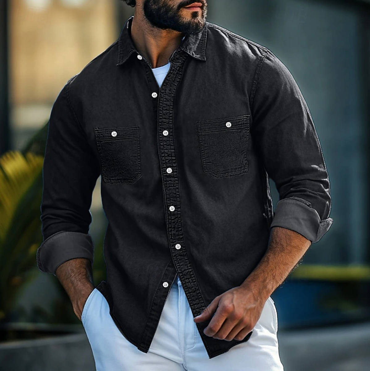 Long Sleeve Shirt - Natural Fiber Blend for Effortless Layering