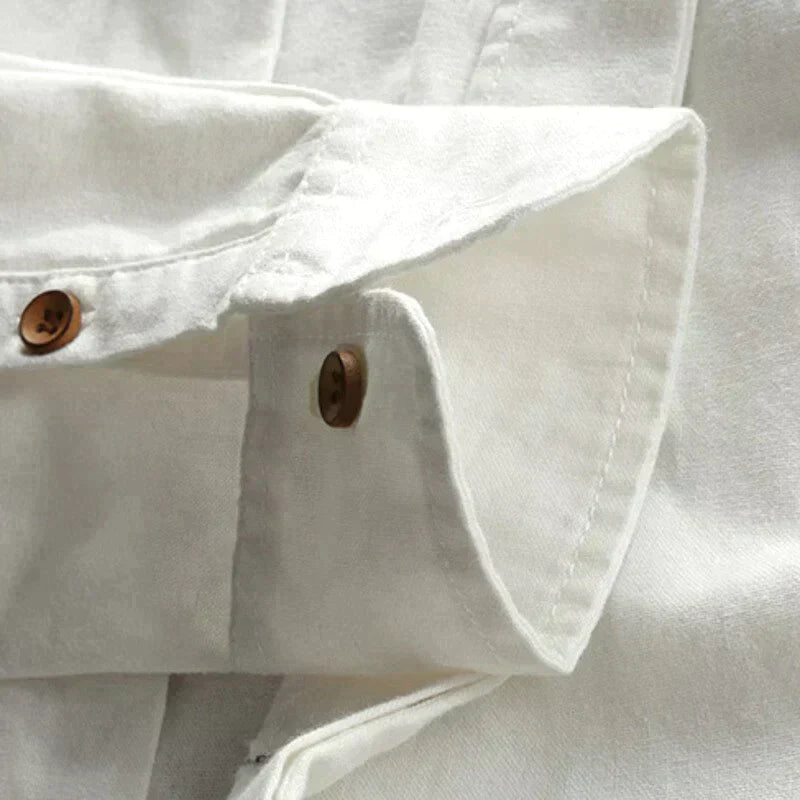 Mandarin Collar Button-Front Shirt for Effortless Movement