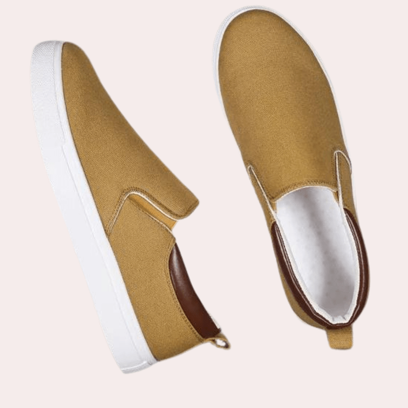 Canvas Blend Slip-On Sneakers with Flexible Sole