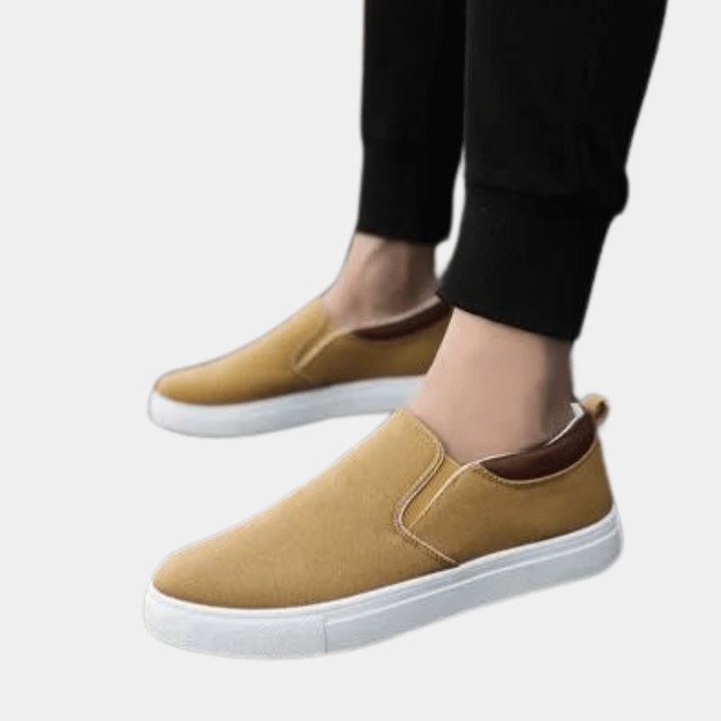 Canvas Blend Slip-On Sneakers with Flexible Sole