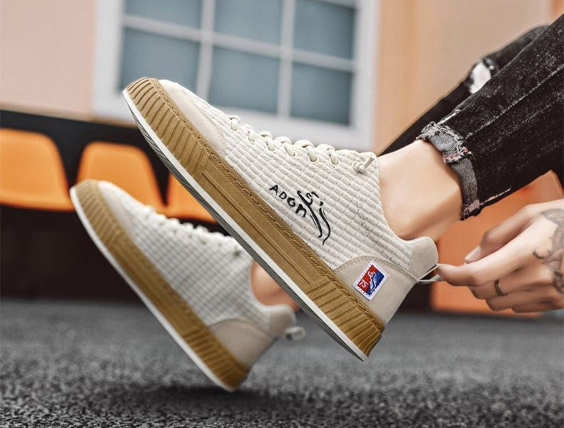 Low Top Sneakers - Corduroy Blend with Cushioned Support