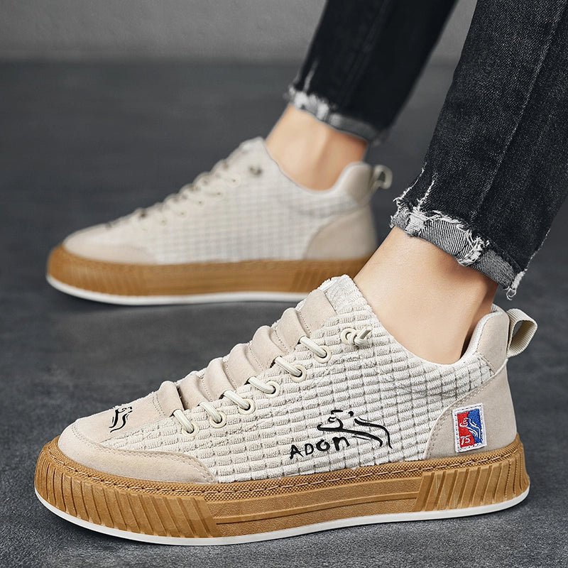 Low Top Sneakers - Corduroy Blend with Cushioned Support