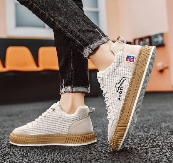 Low Top Sneakers - Corduroy Blend with Cushioned Support