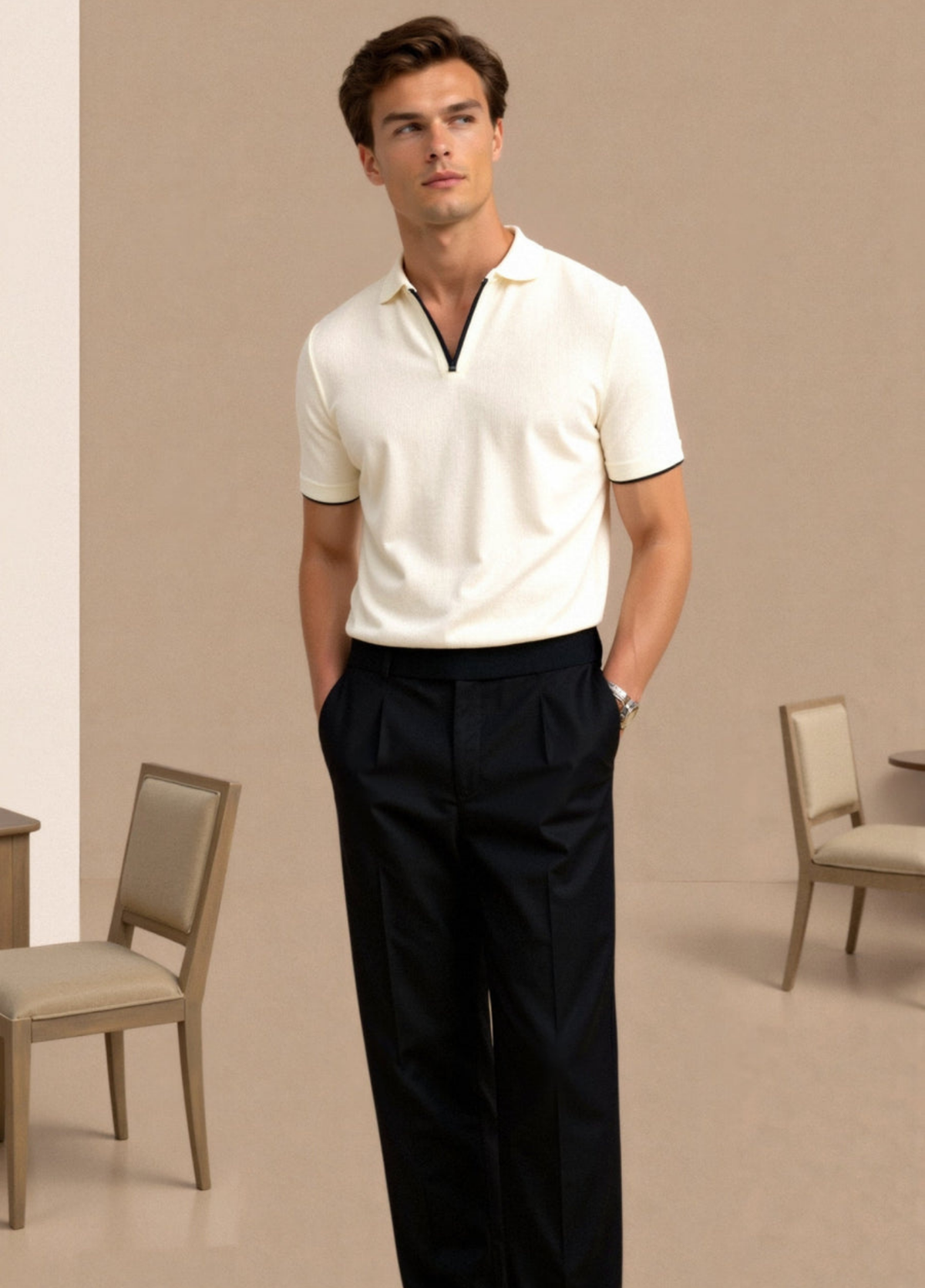 Breathable Slim Fit Polo – Tailored Soft-Blend Design