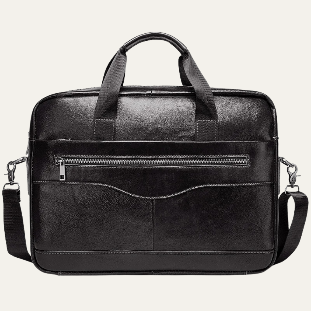 Men’s Business Shoulder Leather Bag – Black