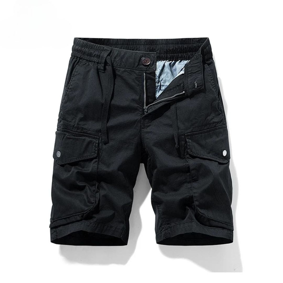 Men's Durable Adjustable Pockets Cotton Cargo Shorts-The British Gentlemen