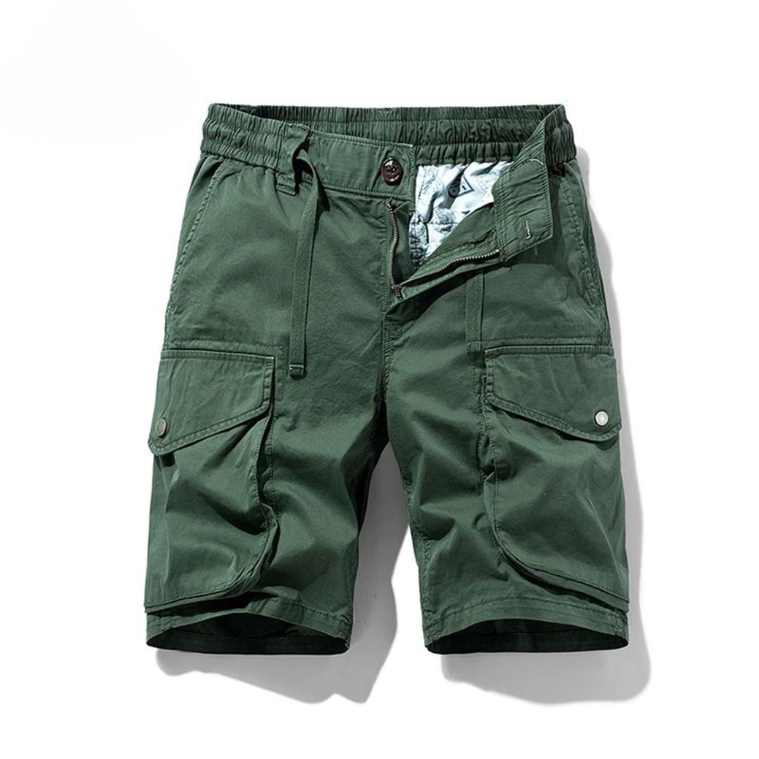 Men's Durable Adjustable Pockets Cotton Cargo Shorts-The British Gentlemen